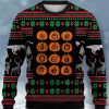 Men DJ Ugly Sweater | Fun And Creative Halloween Pumpkin Printed Crew Neck Sweatshirt Black