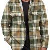 Men DJ Jacket | Vintage Classic Plaid Pocket Corduroy Jacket Khaki