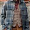 Men BXL Print Jacket | Men'S Casual Vintage Plaid Print Pocket Corduroy Jacket 37029072Xl Blue