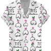 Men DJ Shirts | Hanging Christmas Boobs Print Casual Short Sleeve Shirt