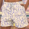 Men GYJ Shorts | Ladies Body Line Print Casual Shorts Beige