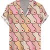 Men DJ Shirts | Multicolor Fun Boob Print Short Sleeve Shirt Photo Color