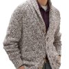 Men DJ Cardigan | Retro Floral Jacquard Single-Breasted Knitted Cardigan Photo Color