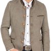 Men BXL Jacket | Retro Contrasting Color Splicing Single-Breasted Stand-Collar Casual Jacket Light Khaki