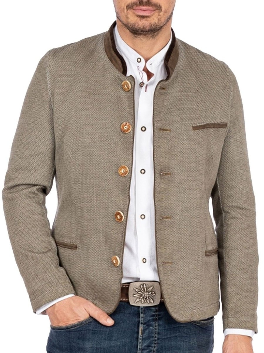 Men BXL Jacket | Retro Contrasting Color Splicing Single-Breasted Stand-Collar Casual Jacket Light Khaki