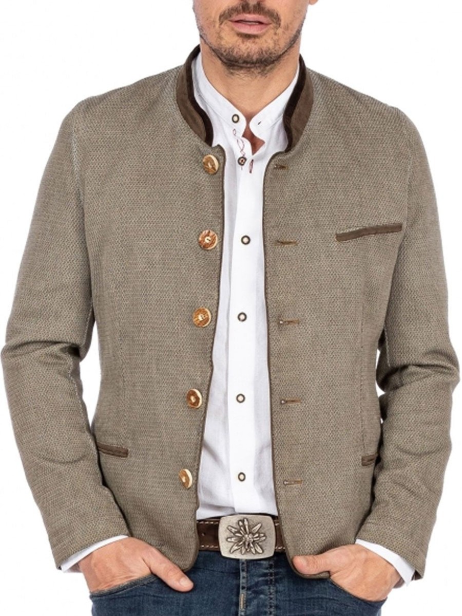 Men BXL Jacket | Retro Contrasting Color Splicing Single-Breasted Stand-Collar Casual Jacket Light Khaki