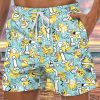 Men DJ Bottoms | Cartoon Duck And Cocks Print Pocket Casual Shorts Blue