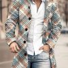 Men DJ Print Jacket | Vintage Check Print Double Pocket Single Breasted Jacket Photo Color