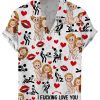 Men QMY Shirts | Love Couple Printed Short Sleeve Shirt Photo Color