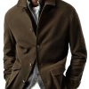 Men BXL Jacket | Retro Solid Color Woolen Single-Breasted Casual Coat Army Green