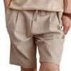 Men DJ Bottoms | Solid Color Lace Up Double Pocket Casual Shorts Khaki