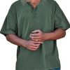 Men DJ Casual Shirts | Retro Solid Color Casual Short-Sleeved Polo Shirt Army Green