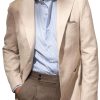 Men BXL Jacket | Men'S Solid Color Cotton And Linen Multi-Pocket Casual Blazer Apricot