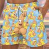 Men DJ Bottoms | Fun Duck And Cocks Print Pocket Tie Track Shorts