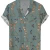 Men DJ Shirts | Dancing Skull Hawaiian Short Sleeve Shirt Dark Green