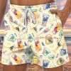 Men GYJ Shorts | Colorful Juice Drink Print Casual Short Yellow