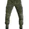 Men QMY Bottoms | Outdoor Multi-Pocket Corduroy Motorcycle Riding Pants Green