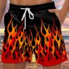 Men HLJ Bottoms | Flame Drawstring Board Shorts Black