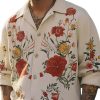 Men QMY Casual Long Sleeve Shirts | Vintage Floral Print Long Sleeve Shirt Beige