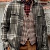 Men BXL Jacket | Men'S Casual Retro Plaid Printed Single-Breasted Jacket 87426268Xl Dark Brown