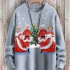 Men DJ Print Sweater | Christmas Party Print Knitted Crew Neck Pullover Sweater Photo Color