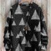 Men BXL Print Sweater | Casual Loose Christmas Tree Round Neck Pullover Knitted Sweater Black