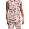 Men DJ Set | Retro Boobs Print Tank Shorts Two-Piece Set Pink