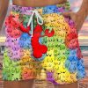 Men DJ Bottoms | Colorful Boobs And Lobster Cock Print Pocket Shorts Photo Color