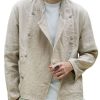 Men DJ Jacket | Double Pocket Solid Color Casual Versatile Jacket Beige