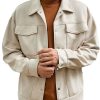 Men DJ Jacket | Solid Color Lapel 4-Pocket Casual Woolen Jacket Beige