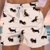 Men GYJ Bottoms | Puppy Print Casual Shorts Photo Color