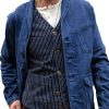 Men BXL Jacket | Retro Multi-Pocket Lapel Solid Cotton Casual Blazer Blue