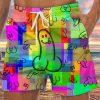 Men DJ Shorts | Colorful Check And Cocks Print Pocket Track Shorts Photo Color