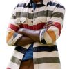 Men TH Jacket | Men'S Rainbow Stripe Long Sleeve Shirt Jacket Photo Color