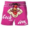 Men DJ Shorts | Cock Need Love Too Print Pocket Shorts Purple