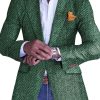 Men BXL Jacket | Vintage Wool Single-Breasted Casual Blazer Green