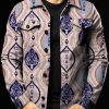 Men LJC Jacket | Vintage Pattern Print Two-Pocket Single-Breasted Jacket Photo Color