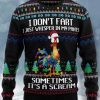 Men DJ Ugly Sweater | Fun Christmas Cock Print Casual Crew Neck Sweatshirt Photo Color