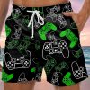 Men GYJ Bottoms | Men'S Game Console Print Casual Shorts Black