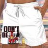 Men LJC Bottoms | Rooster Lollipop Print Hawaiian Track Shorts White