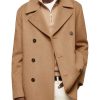 Men BXL Jacket | Men'S Solid Color Double-Sided Woolen Lapel Double-Breasted Coat Khaki