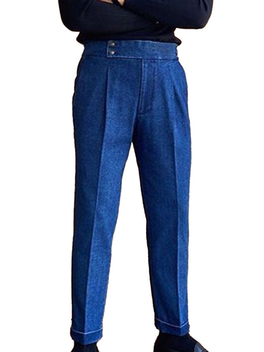 Men DJ Bottoms | Men'S Double Pocket Jeans Blue