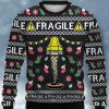 Men DJ Ugly Sweater | Christmas Fragile Lamp Print Casual Crewneck Sweatshirt Black