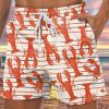 Men HLJ Shorts | Lobster Stripe Drawstring Board Shorts Apricot