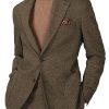 Men BXL Jacket | Men'S Vintage Multi-Pocket Casual Blazer Brown