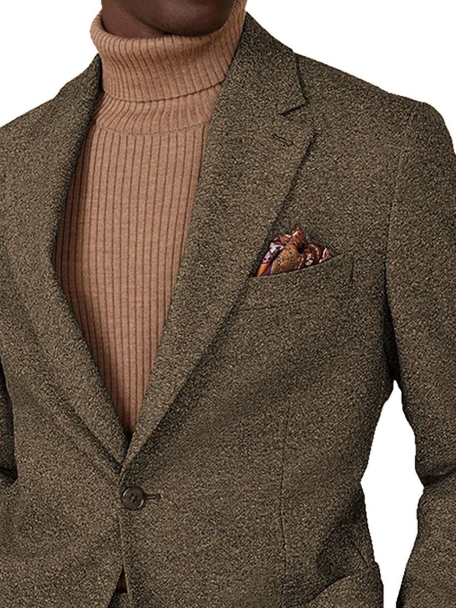 Men BXL Jacket | Men'S Vintage Multi-Pocket Casual Blazer Brown