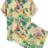 Men LJC Set | Tropical Parrot Print Short Sleeve Suit Photo Color