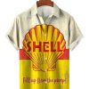 Men HLJ Shirts | Vintage Cheer Logo Print Short Sleeve Shirt Yellow