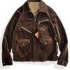 Men DJ Jacket | Vintage Corduroy Multi-Pocket Lapel Zipped Jacket Brown