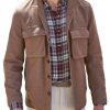 Men DJ Jacket | Solid Color Double Pocket Lapel Casual Jacket Brown